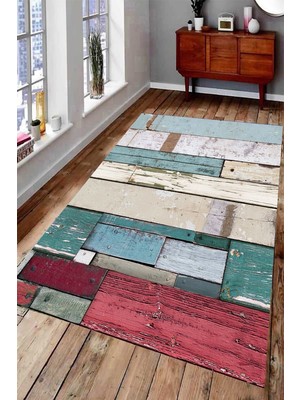 İnka Halı Antibakteriyel Yıkanabilir Kaymaz Dot Taban Dijital Baskı Salon Halısı MRC1725