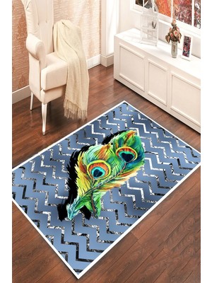 İnka Halı Antibakteriyel Yıkanabilir Kaymaz Dot Taban Dijital Baskı Salon Halısı MRC1848