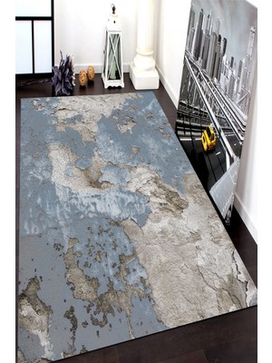 İnka Halı Antibakteriyel Yıkanabilir Kaymaz Dot Taban Dijital Baskı Salon Halısı MRC1472