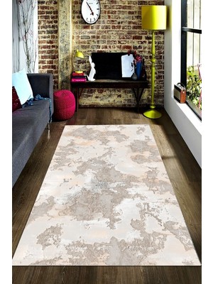 İnka Halı Antibakteriyel Yıkanabilir Kaymaz Dot Taban Dijital Baskı Salon Halısı MRC1497