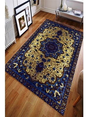 İnka Halı Antibakteriyel Yıkanabilir Kaymaz Dot Taban Dijital Baskı Salon Halısı MRC1605