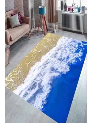 İnka Halı Antibakteriyel Yıkanabilir Kaymaz Dot Taban Dijital Baskı Salon Halısı MRC1738