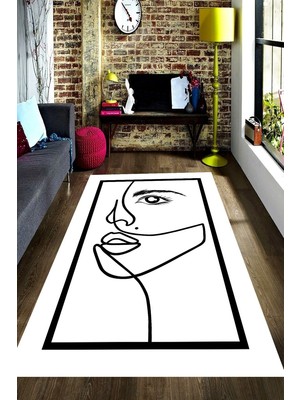 İnka Halı Antibakteriyel Yıkanabilir Kaymaz Dot Taban Dijital Baskı Salon Halısı MRC1612