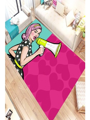 İnka Halı Antibakteriyel Yıkanabilir Kaymaz Dot Taban Dijital Baskı Salon Halısı MRC1571