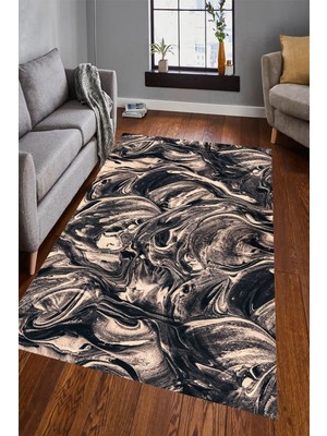 İnka Halı Antibakteriyel Yıkanabilir Kaymaz Dot Taban Dijital Baskı Salon Halısı MRC1757