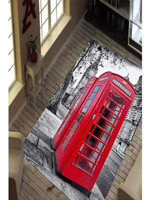 İnka Halı Antibakteriyel Yıkanabilir Kaymaz Dot Taban Dijital Baskı Salon Halısı MRC1687