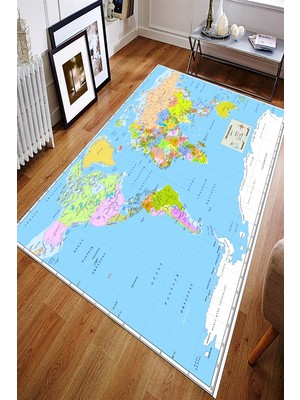 İnka Halı Antibakteriyel Yıkanabilir Kaymaz Dot Taban Dijital Baskı Salon Halısı MRC1651