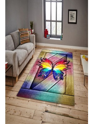 İnka Halı Antibakteriyel Yıkanabilir Kaymaz Dot Taban Dijital Baskı Salon Halısı MRC1899