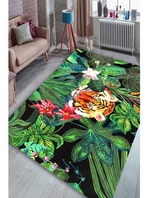 İnka Halı Antibakteriyel Yıkanabilir Kaymaz Dot Taban Dijital Baskı Salon Halısı MRC1851