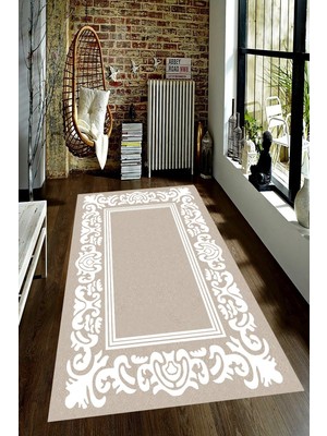 İnka Halı Antibakteriyel Yıkanabilir Kaymaz Dot Taban Dijital Baskı Salon Halısı MRC1544