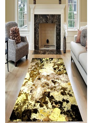 İnka Halı Antibakteriyel Yıkanabilir Kaymaz Dot Taban Dijital Baskı Salon Halısı MRC1562