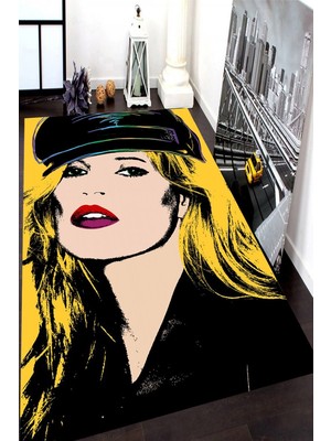 İnka Halı Antibakteriyel Yıkanabilir Kaymaz Dot Taban Dijital Baskı Salon Halısı MRC1570