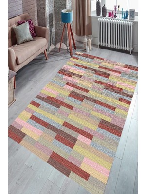 İnka Halı Antibakteriyel Yıkanabilir Kaymaz Dot Taban Dijital Baskı Salon Halısı MRC1626