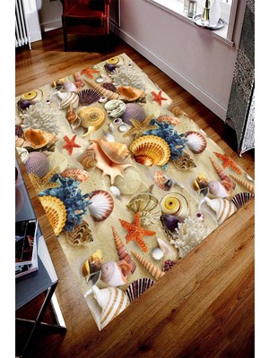 İnka Halı Antibakteriyel Yıkanabilir Kaymaz Dot Taban Dijital Baskı Salon Halısı MRC1652