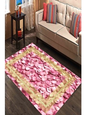 İnka Halı Antibakteriyel Yıkanabilir Kaymaz Dot Taban Dijital Baskı Salon Halısı MRC1849