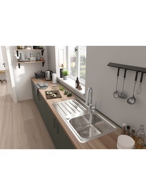 Hansgrohe Focus M42  Tek Kollu Eviye Bataryası 220, Çekilebilir Sprey, 2jet, Sbox