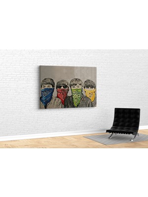 Tablo 360 Banksy Beatles- Bandidos Kanvas Tablo