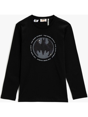Koton Batman Tişört Lisanslı Uzun Kollu Pamuklu