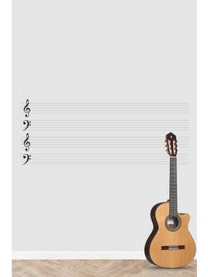 Pi Papers Sol Fa Anahtarlı Portreli, Nota Çizgili, Yapışkansız Tutunan, Statik Akıllı Kağıt Yazı Tahtası