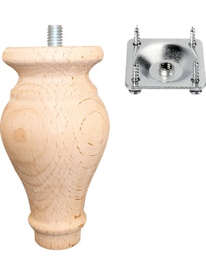 Turan Ahşap Koltuk Ayağı - Sehpa Ayağı - Baza Ayağı- Mobilya Ayağı -Ahşap Ayak / Uzunluk:12 cm / Çap:5.5 cm