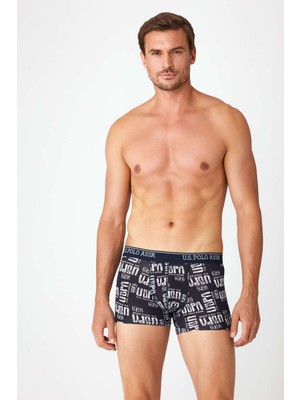 U.S. Polo Assn. Erkek Lacivert Baskılı Tekli Boxer 82014