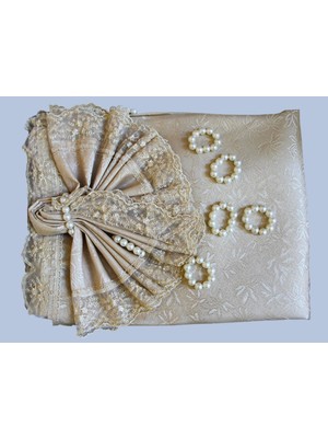 Çeyiz Diyarı Güpürlü Kdk Masa Örtüsü Takımı 18 Parça Cappucino