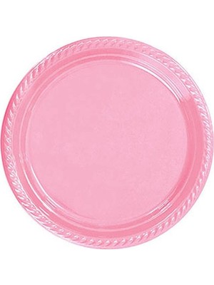 Parti Feneri Pembe Plastik Tabak 22 cm 25 Adet