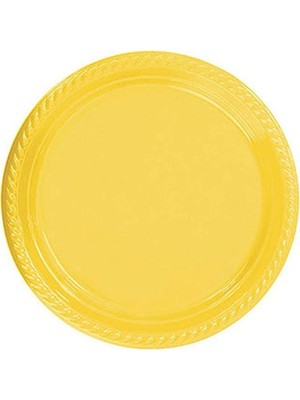 Sunman Parti Feneri Sarı Plastik Tabak 22 cm 25 Adet