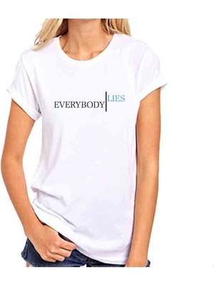 Hediye Panayırı Ilginç Tasarım Tshirtler Serisi Everybody Lies Baskılı Tişört