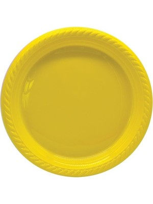 Cansüs 25LI Tek Kullanımlık Plastik Tabak Sarı