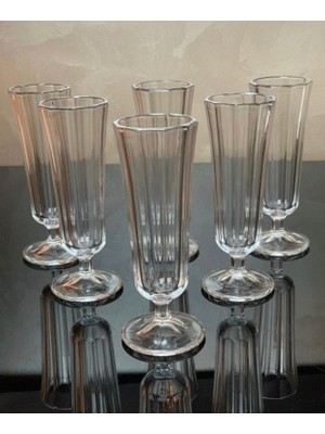 Kardelen Home 6'lı Flut Kahve Yanı Su Bardağı Şık Tasarım Cam Malzeme ile Zarif Sunum