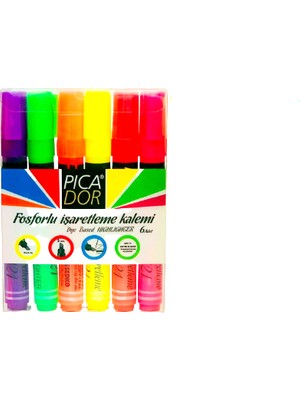 Picador Fosforlu Işaretleme Kalemi 6 Renk