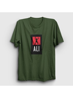 Presmono Unisex Haki Victory Muhammed Ali T-Shirt
