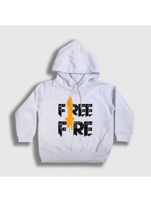 Presmono Unisex Çocuk Beyaz Knife V2 Free Fire Kapüşonlu Sweatshirt