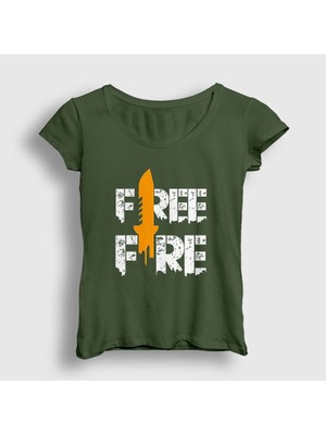 Presmono Kadın Haki Knife V2 Free Fire T-Shirt