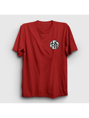 Presmono Unisex Kırmızı Kanji Go Anime Dragon Ball T-Shirt