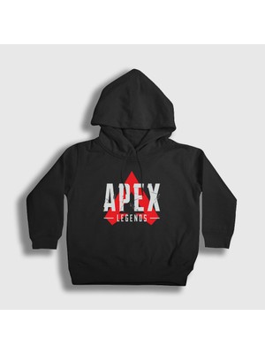 Presmono Unisex Çocuk Siyah Logo Apex Legends Kapüşonlu Sweatshirt