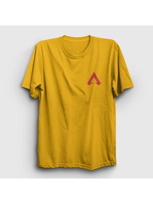 Presmono Unisex Sarı Side Logo Apex Legends T-Shirt