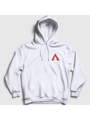 Presmono Unisex Beyaz Side Logo Apex Legends Kapüşonlu Sweatshirt