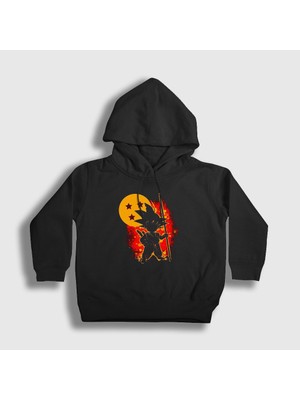 Presmono Unisex Çocuk Siyah Kid Goku Anime Dragon Ball Kapüşonlu Sweatshirt