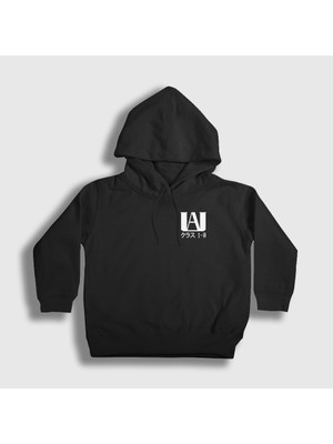Presmono Unisex Çocuk Siyah Ua Anime Boku No Hero Academia Kapüşonlu Sweatshirt