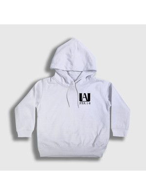 Presmono Unisex Çocuk Beyaz Ua Anime Boku No Hero Academia Kapüşonlu Sweatshirt