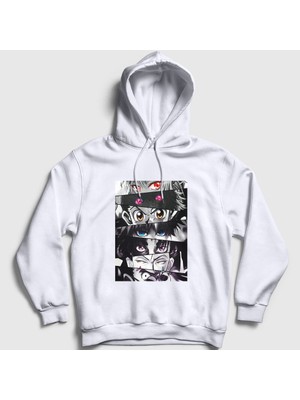 Presmono Unisex Beyaz Eyes Anime Hunter x Hunter Kapüşonlu Sweatshirt