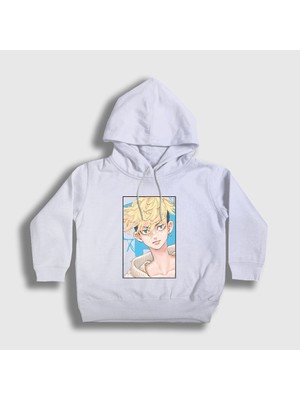 Presmono Unisex Çocuk Beyaz Chifuyu Anime Tokyo Revengers Kapüşonlu Sweatshirt