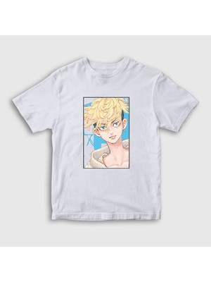 Presmono Unisex Çocuk Beyaz Chifuyu Anime Tokyo Revengers T-Shirt