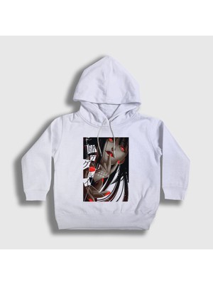 Presmono Unisex Çocuk Beyaz Yumeko Anime Kakegurui Kapüşonlu Sweatshirt