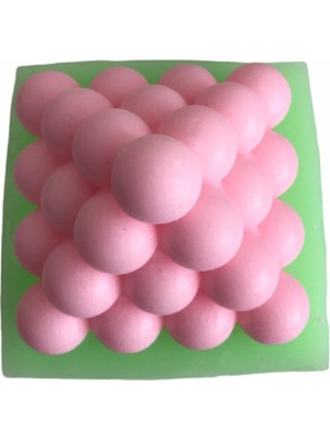 Parti Vitrini Üçgen Piramit Bubble Silikon Mum Kalıbı 8 x 8 x 6 cm