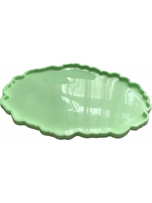 Parti Vitrini Küçük Oval Silikon Epoksi Tepsi Kalıbı 28 x 18 x 0.8 cm