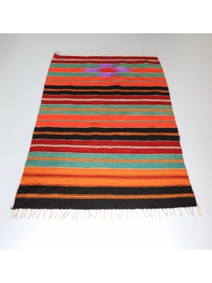 Milas El Dokuma Halı Kilim El Dokuma Gereme Kök Boya 82 x 115 cm.