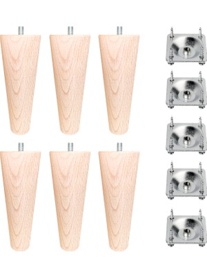 Turan Ahşap - Koltuk Sehpa Baza Kütük Sehpa Mobilya Ayağı 6'lı Set